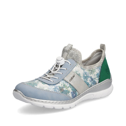 Rieker L3256-90 Blue Multi Sneakers with Elastic Lace