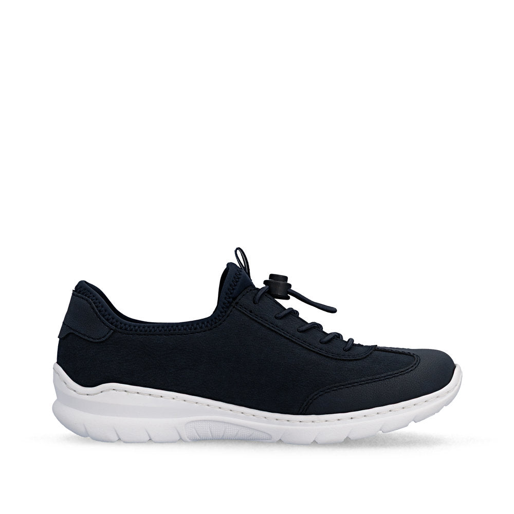 Rieker L32G9-14 Navy & Pink F 1/2 Fit Elastic Speed Lace Shoes
