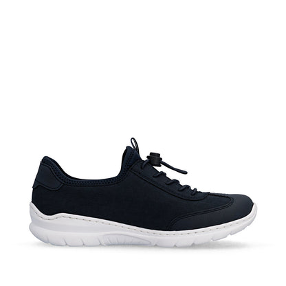 Rieker L32G9-14 Navy & Pink F 1/2 Fit Elastic Speed Lace Shoes