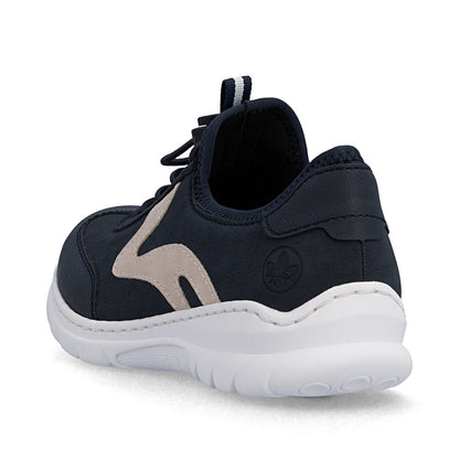 Rieker L32G9-14 Navy & Pink F 1/2 Fit Elastic Speed Lace Shoes