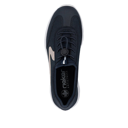 Rieker L32G9-14 Navy & Pink F 1/2 Fit Elastic Speed Lace Shoes