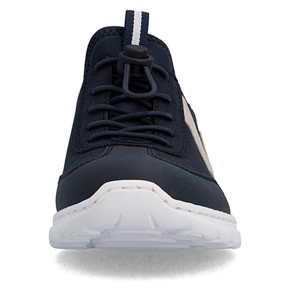 Rieker L32G9-14 Navy & Pink F 1/2 Fit Elastic Speed Lace Shoes