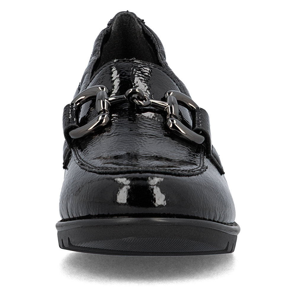 Rieker L5352-00 Black Slip On Patent Shoes