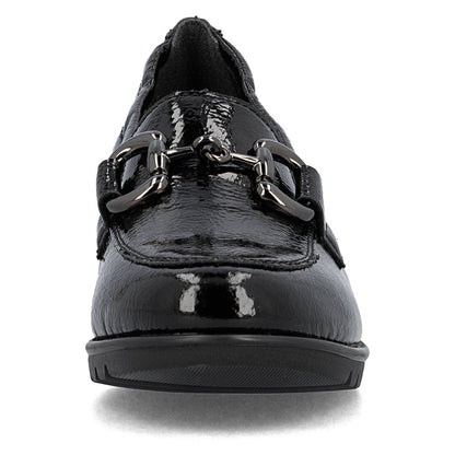Rieker L5352-00 Black Slip On Patent Shoes