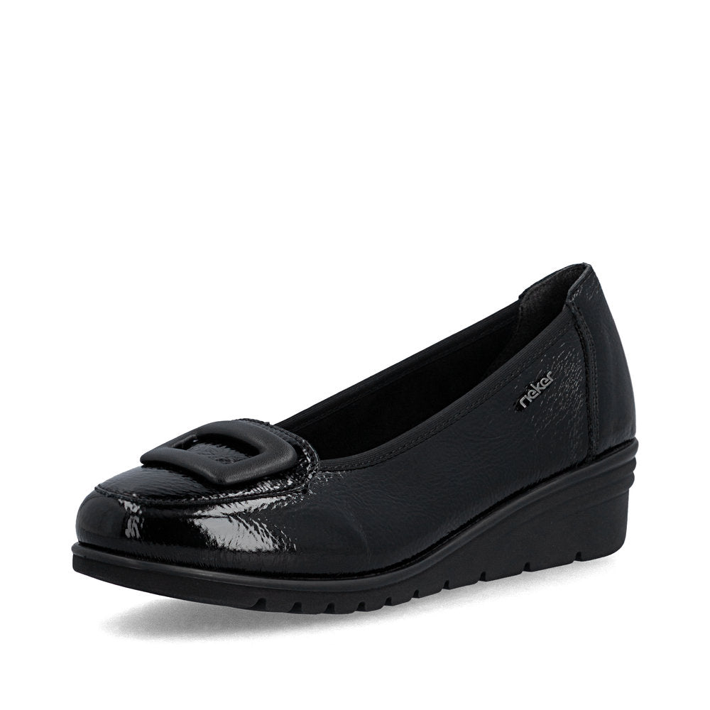 Rieker L5362-00 Black Slip On Shoes
