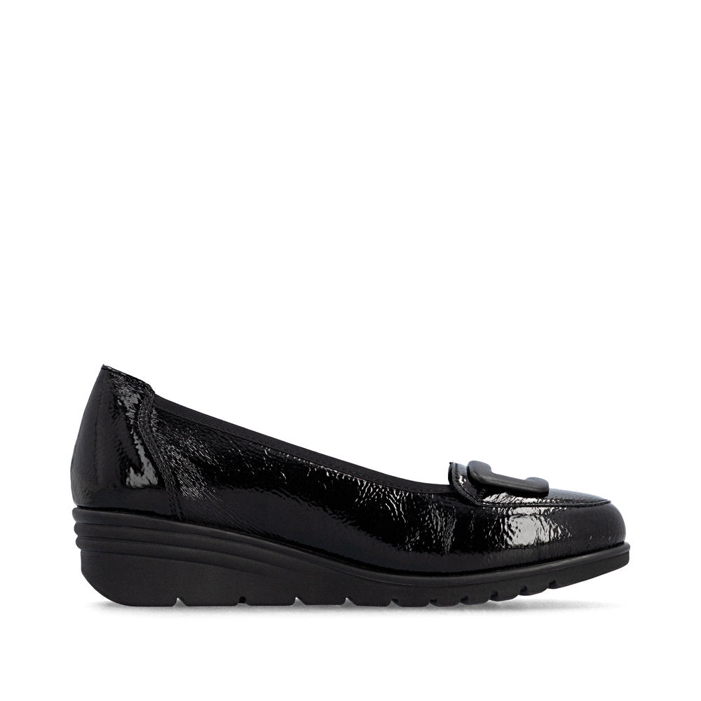 Rieker L5362-00 Black Slip On Shoes