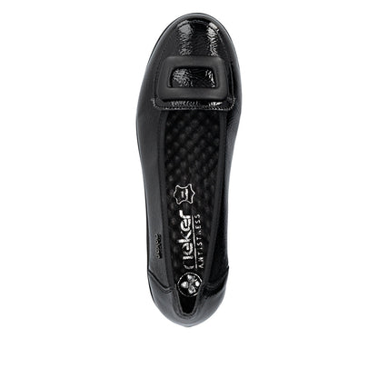 Rieker L5362-00 Black Slip On Shoes