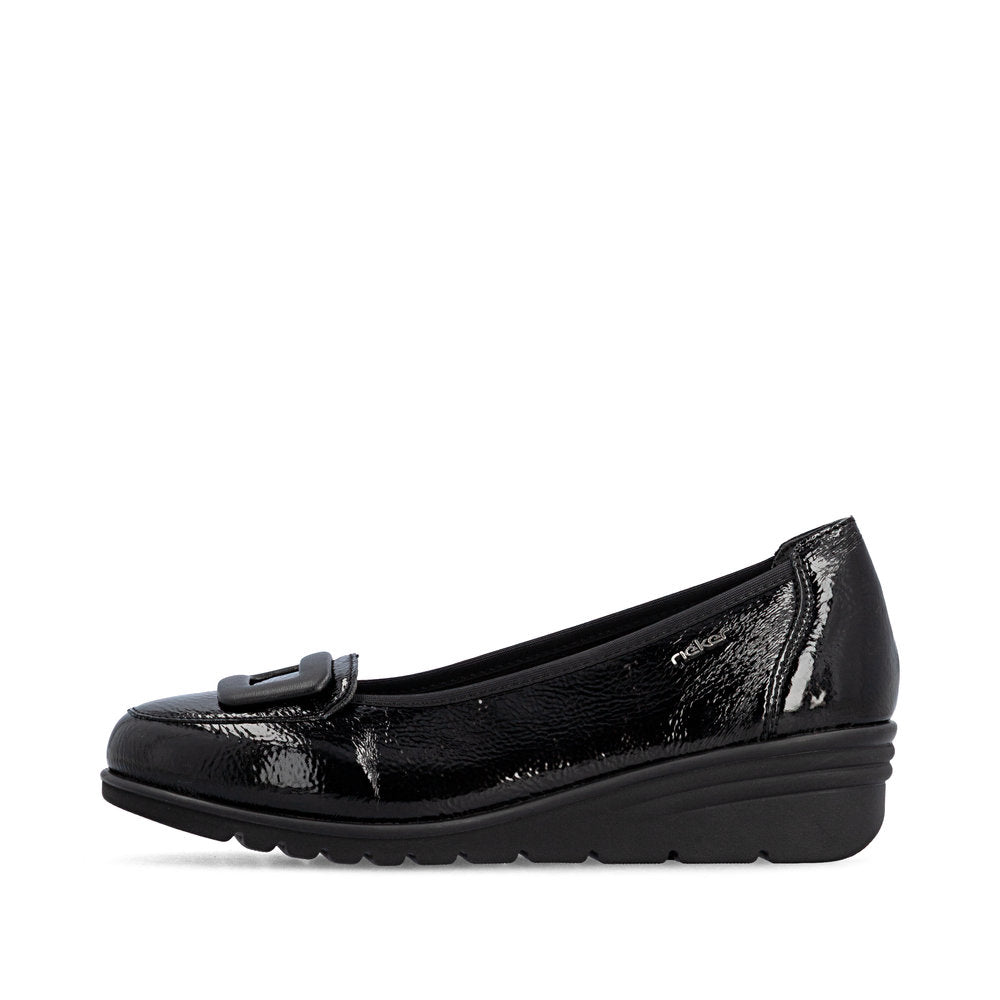 Rieker L5362-00 Black Slip On Shoes