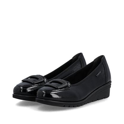 Rieker L5362-00 Black Slip On Shoes
