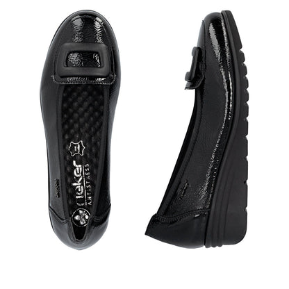 Rieker L5362-00 Black Slip On Shoes