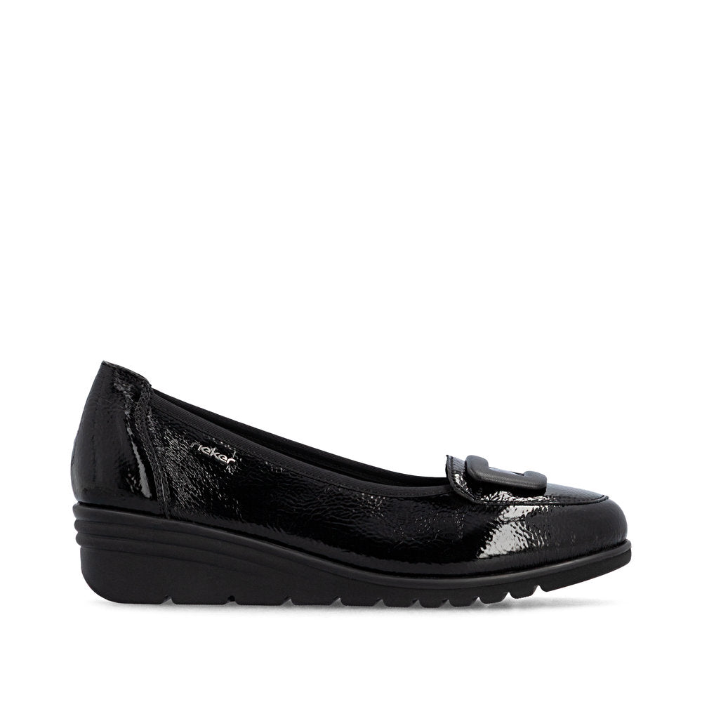 Rieker L5362-00 Black Slip On Shoes