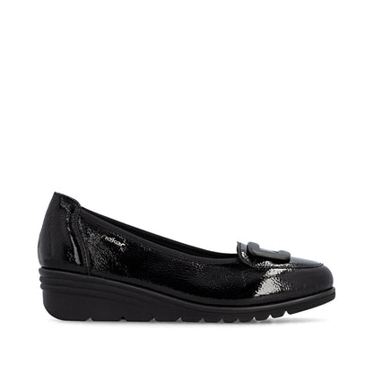 Rieker L5362-00 Black Slip On Shoes