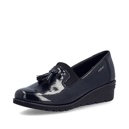 Rieker L5363-14 Navy Slip On Shoes with Tassel