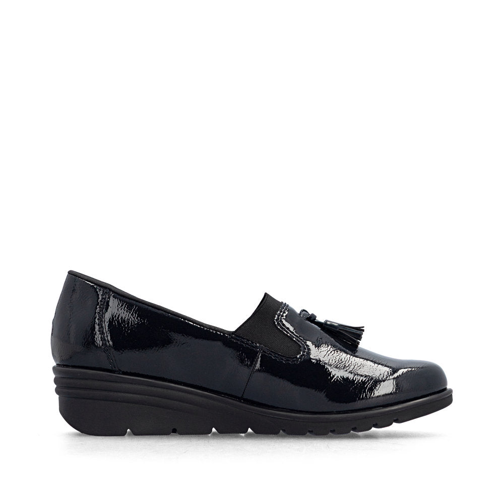 Rieker L5363-14 Navy Slip On Shoes with Tassel