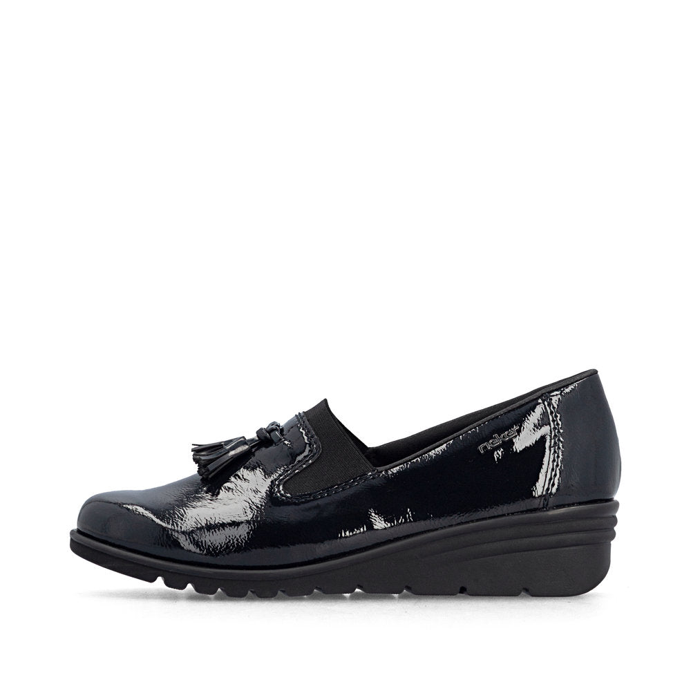 Rieker L5363-14 Navy Slip On Shoes with Tassel
