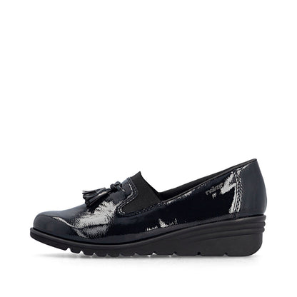 Rieker L5363-14 Navy Slip On Shoes with Tassel