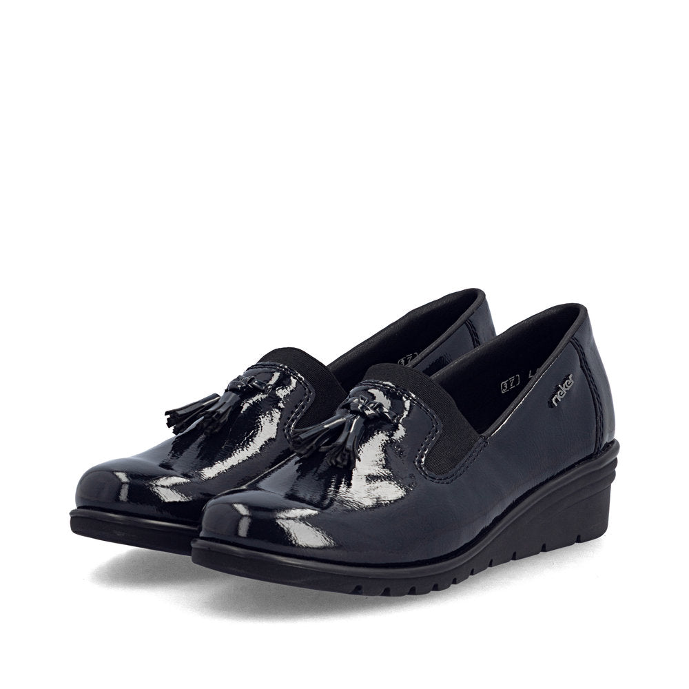 Rieker L5363-14 Navy Slip On Shoes with Tassel