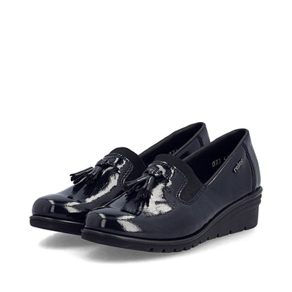 Rieker L5363-14 Navy Slip On Shoes with Tassel