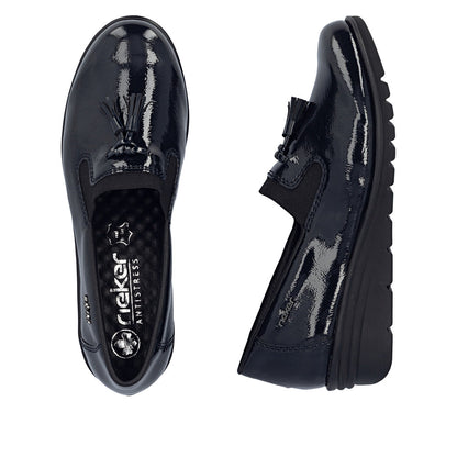 Rieker L5363-14 Navy Slip On Shoes with Tassel