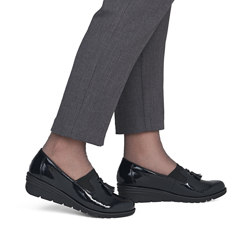 Rieker L5363-14 Navy Slip On Shoes with Tassel
