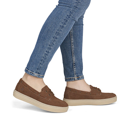 Rieker L5905-24 Brown F Fit Deck Shoes