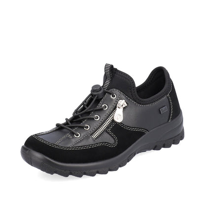 Rieker L7157-00 Black TEX Slip On Lace Sneakers