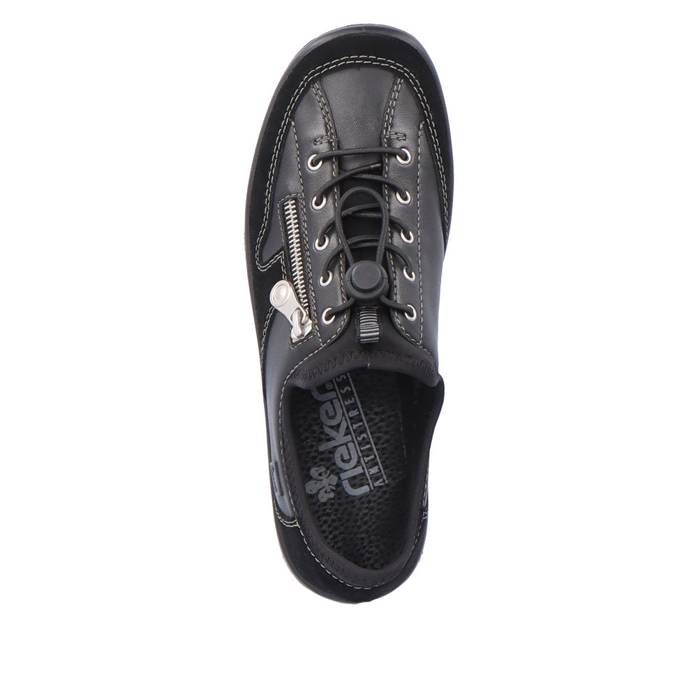 Rieker L7157-00 Black TEX Slip On Lace Sneakers