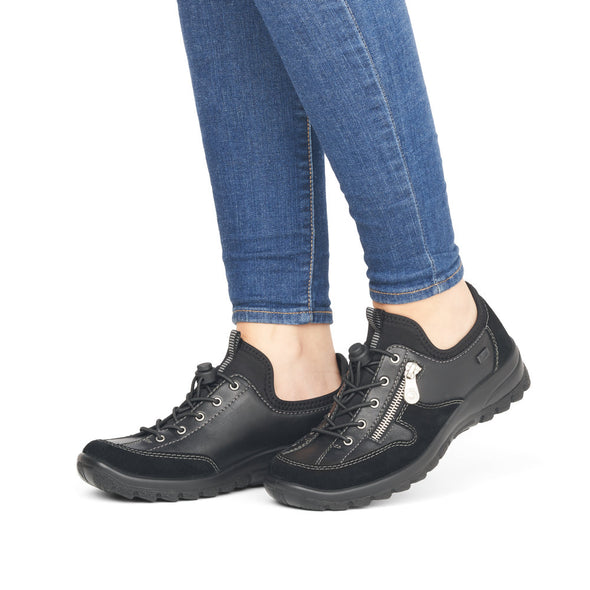 Rieker L7157-00 Black TEX Slip On Lace Sneakers