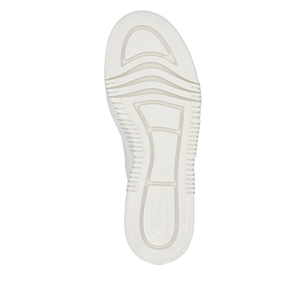Rieker M1912-80 Cream & Gold zip F Fit Trainers