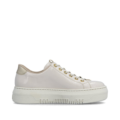 Rieker M1953-80 Beige Off White & Pale Gold F Fit Trainers