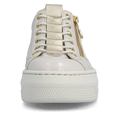 Rieker M1953-80 Beige Off White & Pale Gold F Fit Trainers