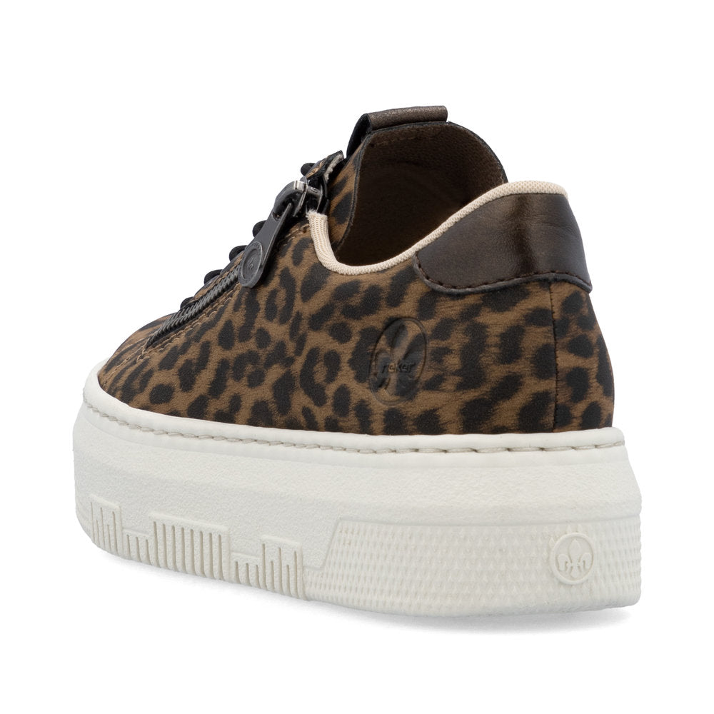 Rieker M1953-90 Leopard Sneakers with Side Zip