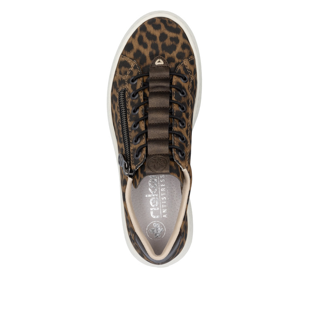 Rieker M1953-90 Leopard Sneakers with Side Zip