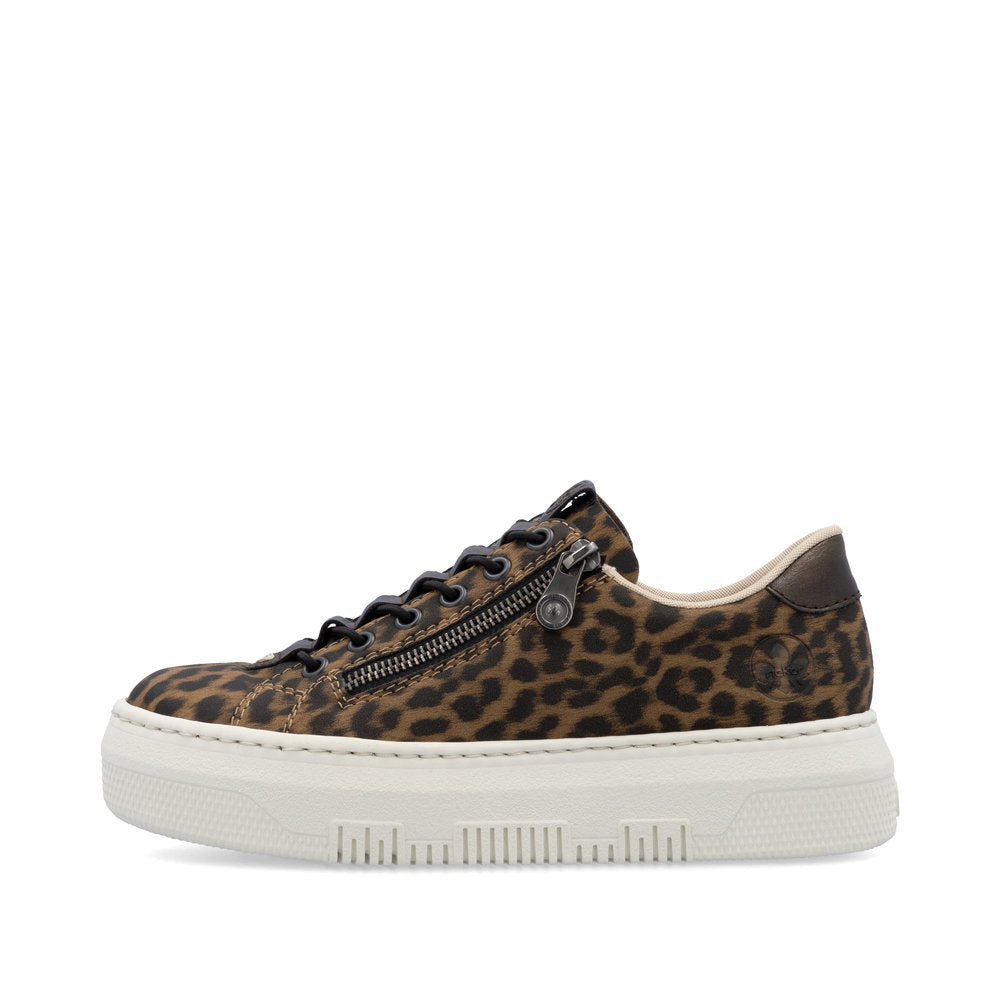 Rieker M1953-90 Leopard Sneakers with Side Zip