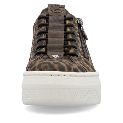 Rieker M1953-90 Leopard Sneakers with Side Zip