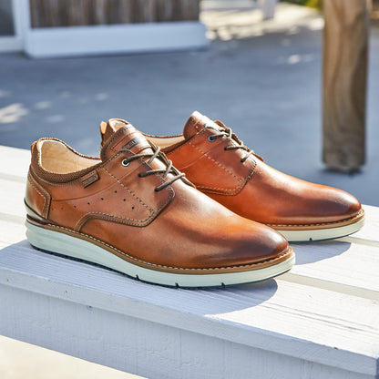 Pikolinos Manacor M1A-4276C1 Brandy Lace Shoes with Cream Sole