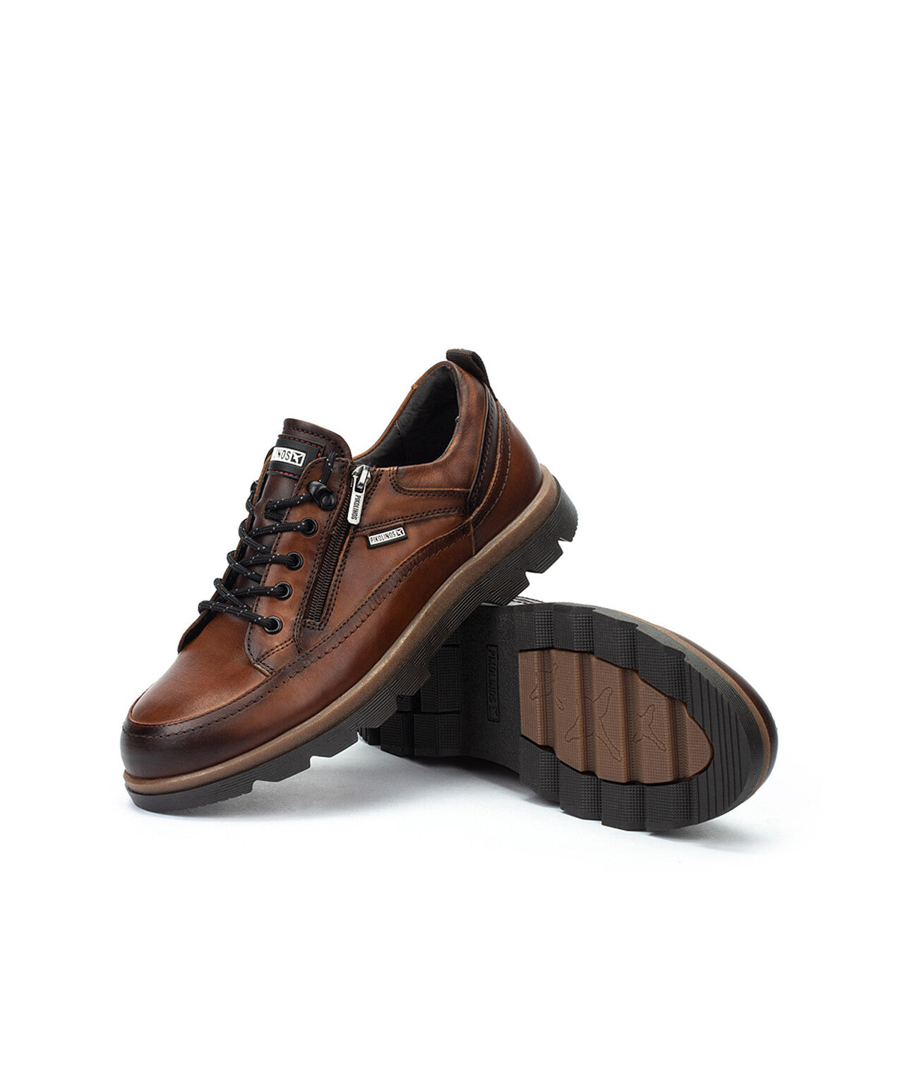 Pikolinos Vigo M3M-4163C1 Cuero Dark Tan Lace Shoes with Zip