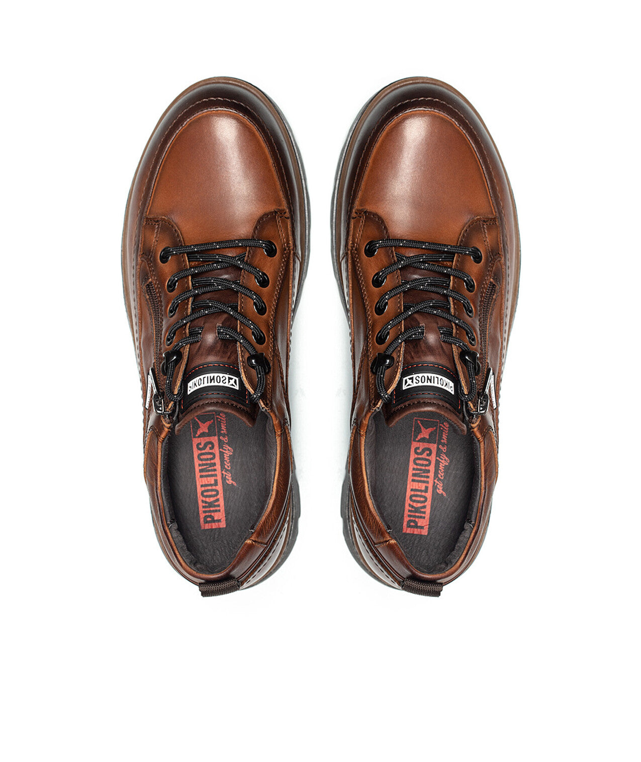 Pikolinos Vigo M3M-4163C1 Cuero Dark Tan Lace Shoes with Zip