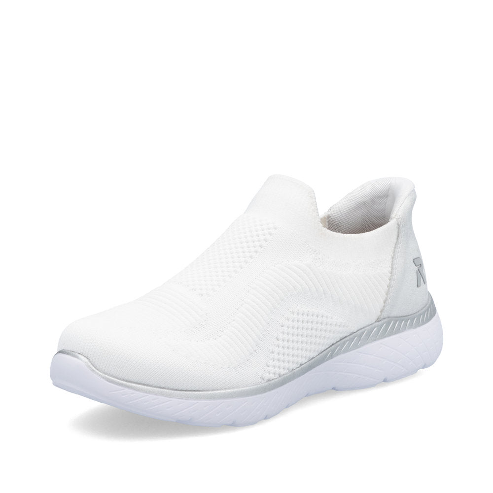 Rieker M5072-80 White & Silver Slip On Shoes