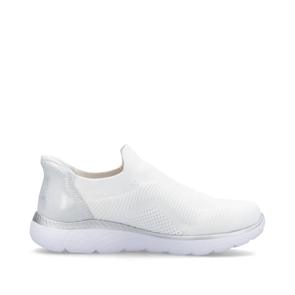 Rieker M5072-80 White & Silver Slip On Shoes