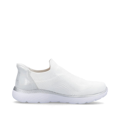Rieker M5072-80 White & Silver Slip On Shoes