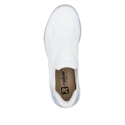 Rieker M5072-80 White & Silver Slip On Shoes