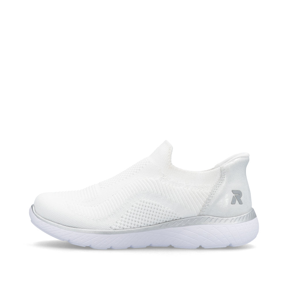 Rieker M5072-80 White & Silver Slip On Shoes