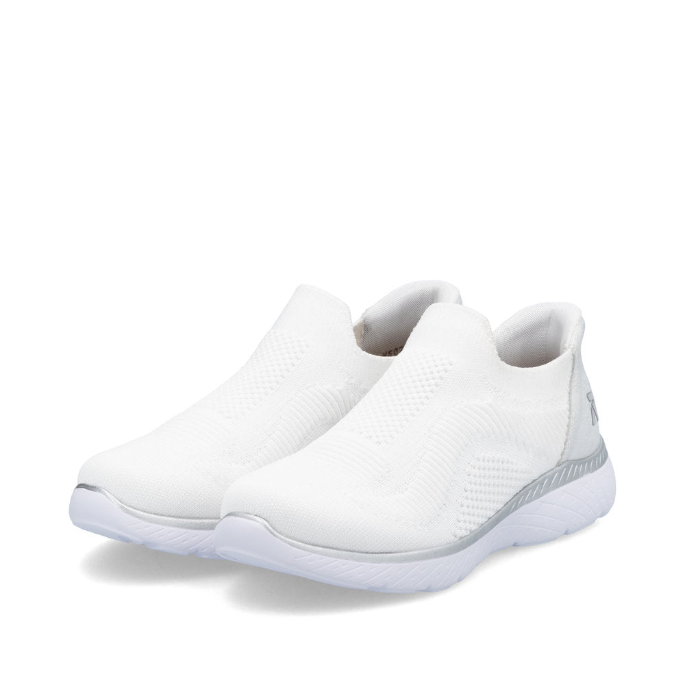 Rieker M5072-80 White & Silver Slip On Shoes
