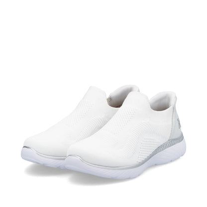 Rieker M5072-80 White & Silver Slip On Shoes