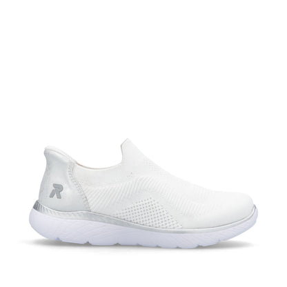 Rieker M5072-80 White & Silver Slip On Shoes