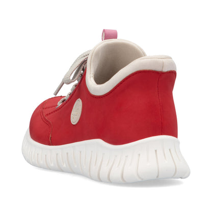 Rieker M5354-33 Scarlet Red Slip On Sneakers