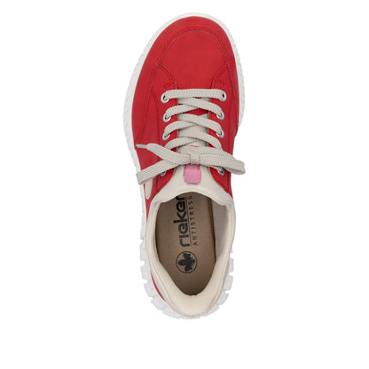 Rieker M5354-33 Scarlet Red Slip On Sneakers