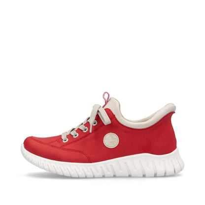 Rieker M5354-33 Scarlet Red Slip On Sneakers