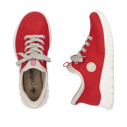Rieker M5354-33 Scarlet Red Slip On Sneakers